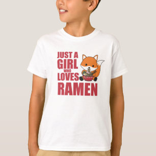 Ramen Japanese Noodle Niedlich Fox Eats Ramen T-Shirt