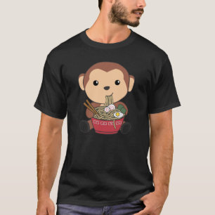 Ramen Japanese Noodles Sweet Monkey Eats Ramen T-Shirt