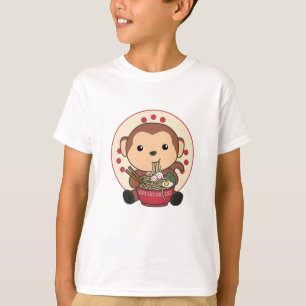Ramen Japanese Noodles Sweet Monkey Eats Ramen T-Shirt