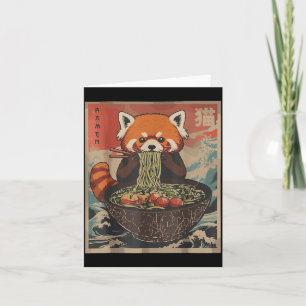 Ramen japanische Grafik-Shirts rote Panda Anime-Sh Karte