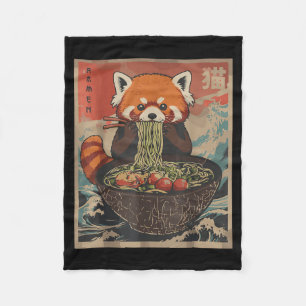 Ramen japanische Grafik-T-Shirts Rote Panda Anime- Fleecedecke