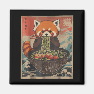 Ramen japanische Grafik-T-Shirts roter Panda Anime Magnet