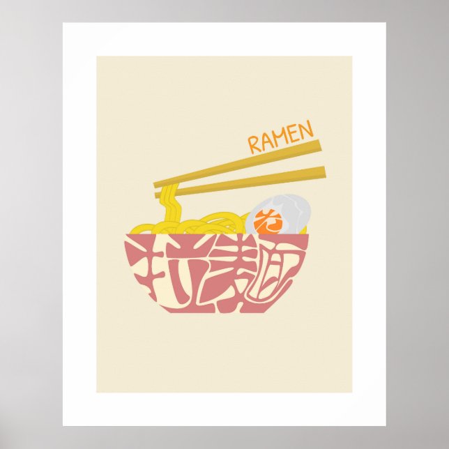 Ramen Japanisches Kanji/Hiragano Poster (Vorne)
