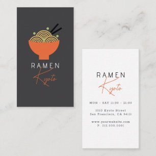Ramen Japanisches Restaurant Graue Visitenkarte
