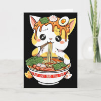 Ramen-Katze Design Kawaii Stil Lustige japanische 