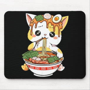 Ramen-Katze Design Kawaii Stil Lustige japanische Mousepad