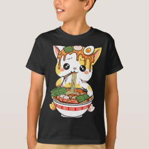 Ramen-Katze Design Kawaii Stil Lustiger Japanische T-Shirt