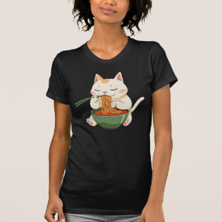 Ramen-Katze – Süßes Anime-Nudelliebhaber-Design  T-Shirt