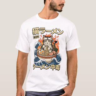 Ramen-Katze-T-Shirt – Kawaii japanische Nudelkatze T-Shirt