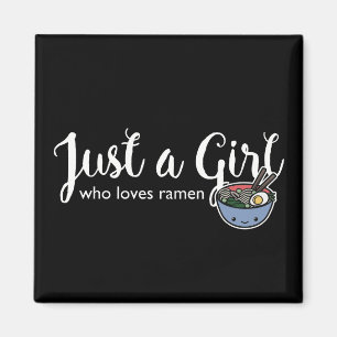 Ramen-Liebe gerade ein Mädchen-Nudel-Magnet Magnet