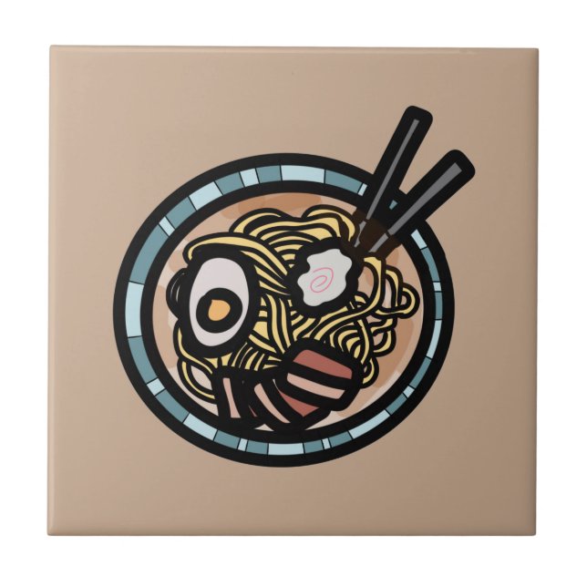 Ramen liebt niedliches Japanisch Fliese (Vorderseite)