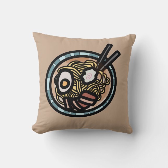 Ramen liebt niedliches Japanisch Kissen (Vorderseite)