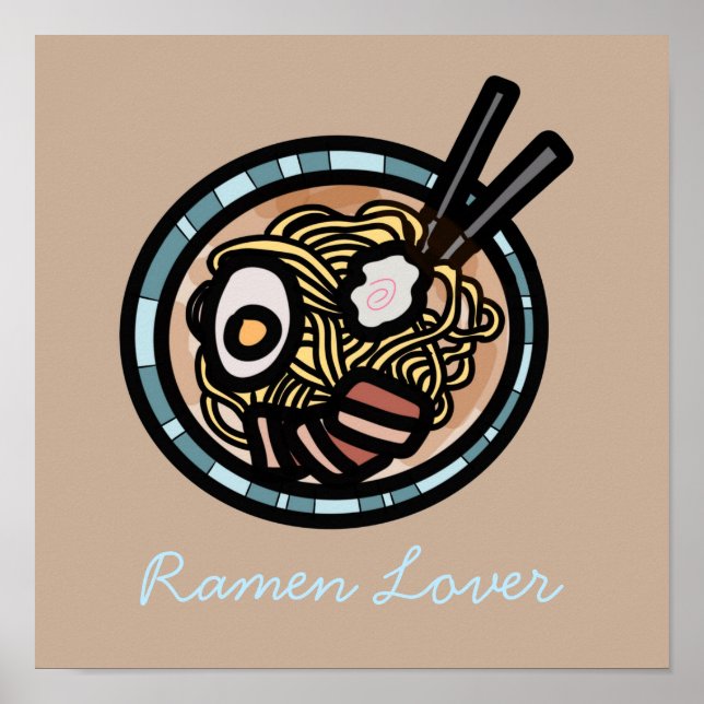 Ramen liebt niedliches Japanisch Poster (Vorne)