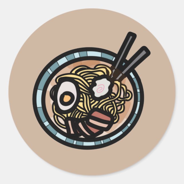 Ramen liebt niedliches Japanisch Runder Aufkleber (Vorderseite)