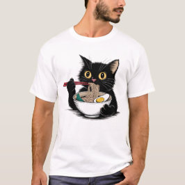 Ramen Lover Black Cat T-Shirt