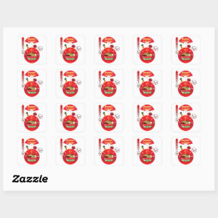 RAMEN LOVER KAWAII STIL QUADRATISCHER AUFKLEBER