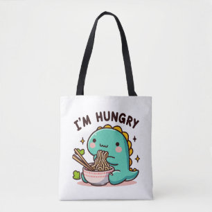 Ramen-Loving Dino: Ein hungriges Herz Tasche