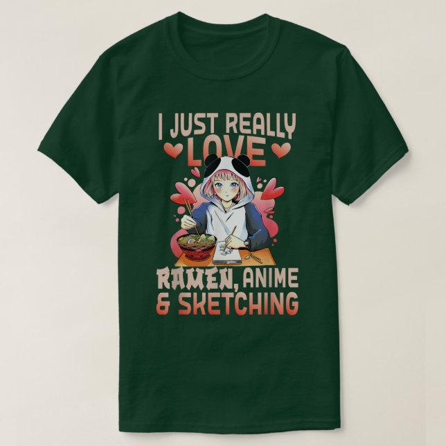 Ramen Merch Anime liebt japanische Animation Ske T-Shirt (Design vorne)