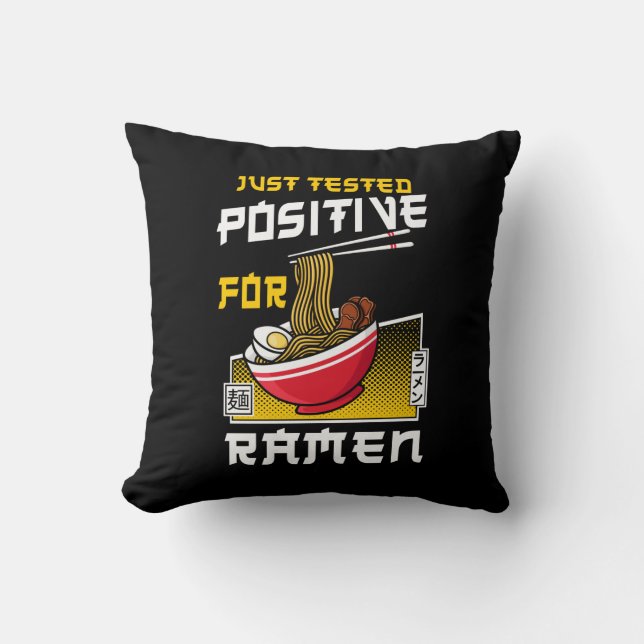 Ramen Noodle gerade getestet positiv für Ramen Bow Kissen (Vorderseite)