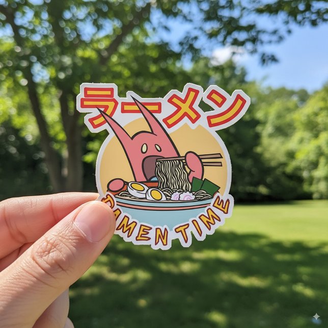 Ramen Noodle Monster Ramen Zeit! Vinyl Sticker (Von Creator hochgeladen)