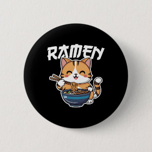 Ramen Noodle Neko Cat Japanisch Kawaii Manga Anime Button