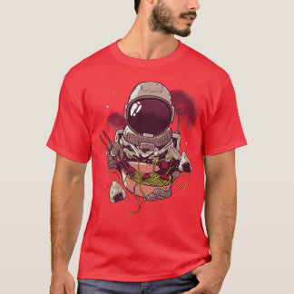 Ramen Noodles Astronaut Astraut Kosmischer Entwurf T-Shirt