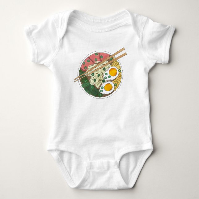 Ramen Noodles Bowl Japanischer Restaurant Feinschm Baby Strampler (Vorderseite)
