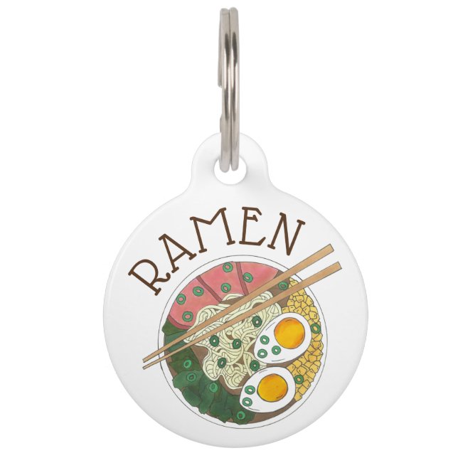 Ramen Noodles Bowl Japanischer Restaurant Feinschm Haustiermarke (Vorderseite)