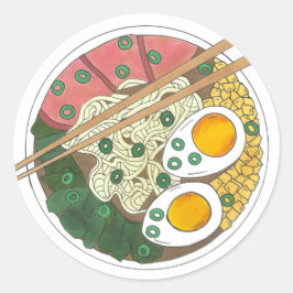 Ramen Noodles Bowl Japanischer Restaurant Feinschm Runder Aufkleber