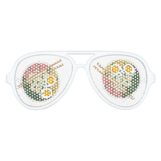 Ramen Noodles Bowl Japanischer Restaurant Feinschm Sonnenbrille (Vorderseite)