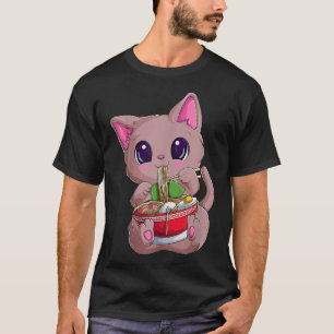 Ramen Noodles Shirt Women Girls, Cute Kawaii Neko