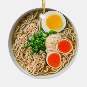 Ramen nouilles Pun Noël Ornement en céramique de N