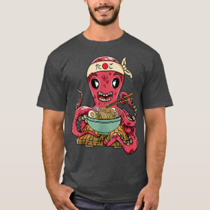 Ramen Octopus Koch Japanische Nudeln Kraken Anime T-Shirt