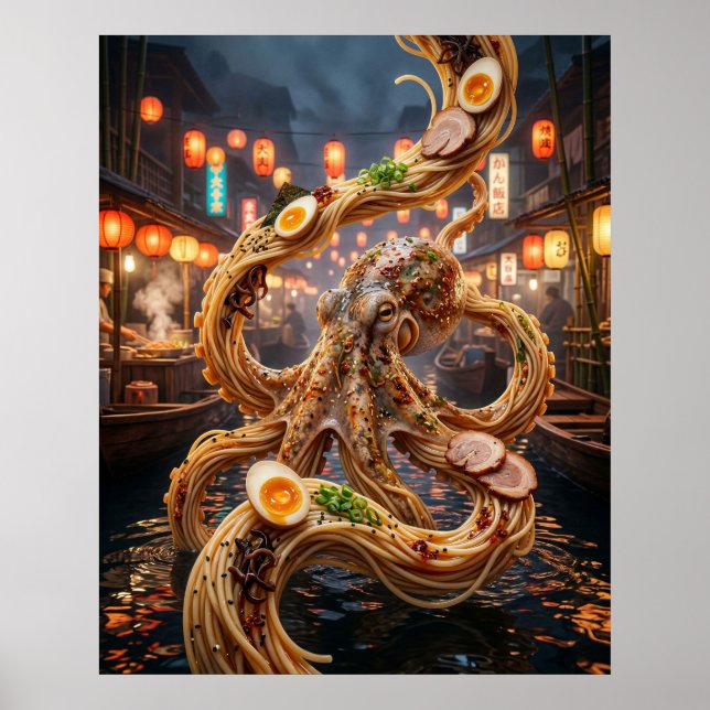 Ramen Oktopus Markt Poster (Vorne)