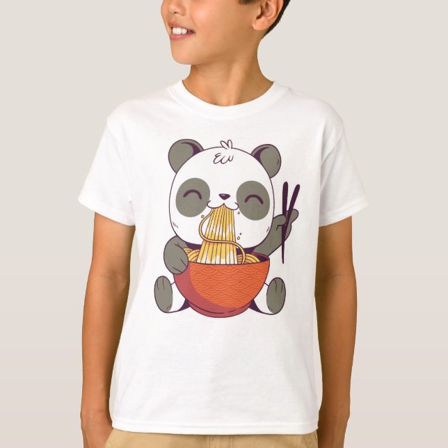 Ramen Panda Niedlich T-Shirt (Vorderseite)