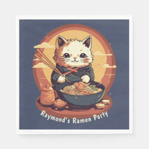Ramen Party Boy's Geburtstag mit Anime Cat Serviette