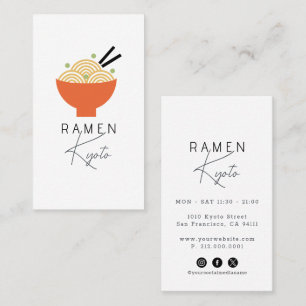 Ramen-Restaurant Weiße Social Media Visitenkarte