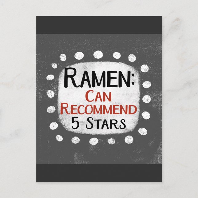 Ramen Review 5 Sterne Postkarte (Vorderseite)