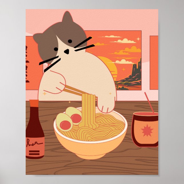 Ramen Schlürfen Poster (Vorne)