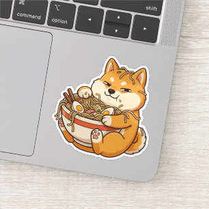 Ramen-Süchtiger Shiba Aufkleber