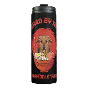 Ramen Sushi Airedale Terrier Dog T - Shirt Thermosbecher