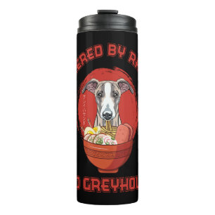 Ramen Sushi Greyhound Dog T - Shirt Thermosbecher