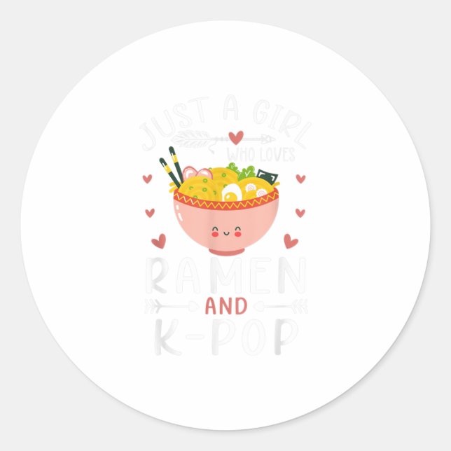 Ramen und KPop Anime Geschenke für Teen Gir Runder Aufkleber (Vorderseite)