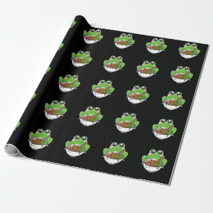 Ramen und niedlicher Frosch japanische Nudeln süc Geschenkpapier