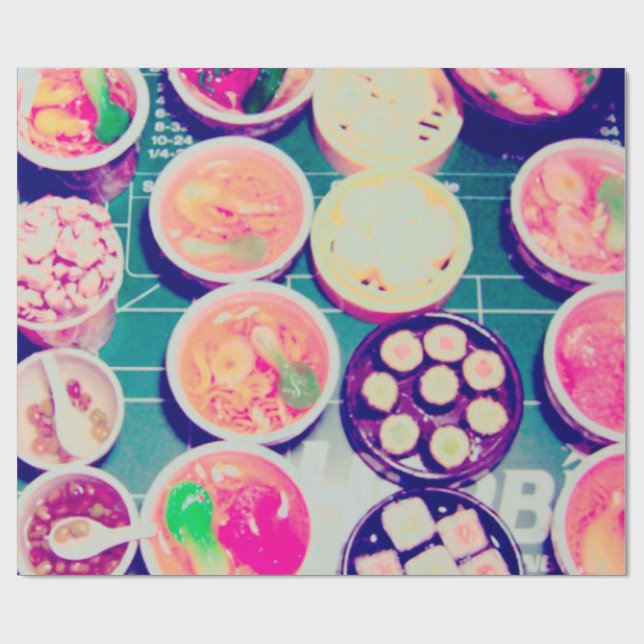 Ramen und Sushi Geschenkpapier (Flach)