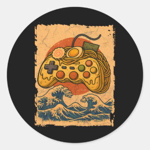 Ramen-Videospielcontroller Runder Aufkleber