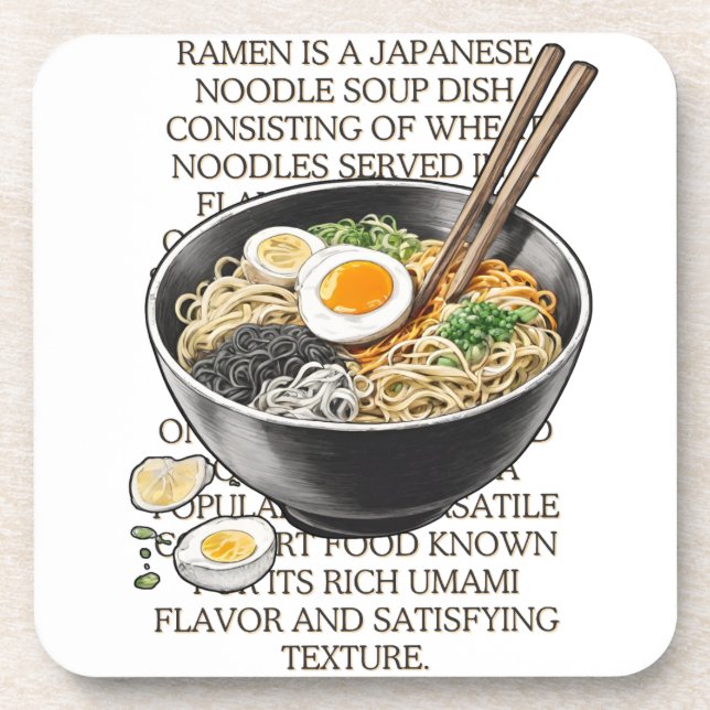 Ramen Vintage Skizze von CallisC Arts ⭐ ⭐ ⭐ ⭐ Getränkeuntersetzer (Vorderseite)