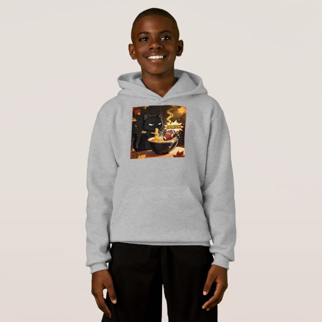 Ramen zen Cat and the Unexpected Touchdown Hoodie (Vorne ganz)