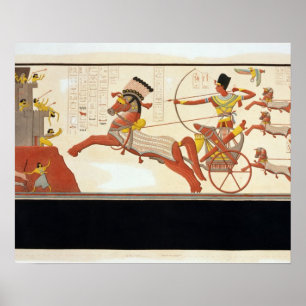 Ramesses II (1279-13 v. Chr.) in der Schlacht von  Poster