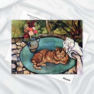 Raminou Cat Vase Carnation Suzanne Valadon Postkarte